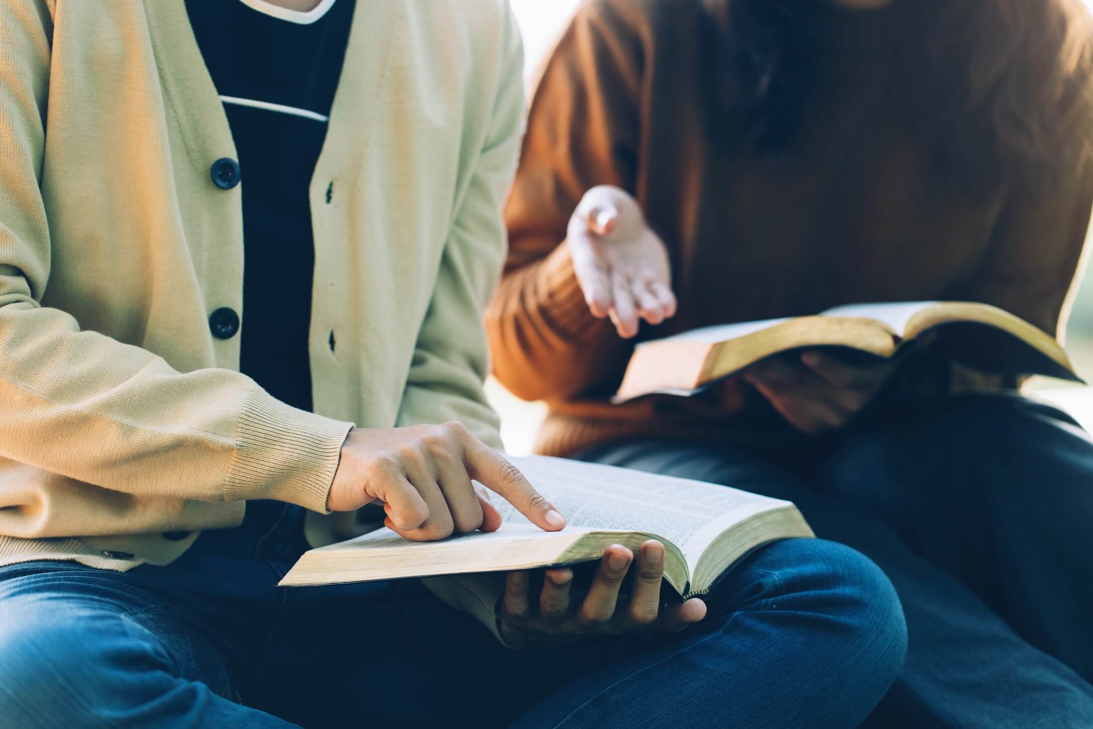 Christian,Bible,Study,Concepts.,Christian,Friends,Read,And,Study,The