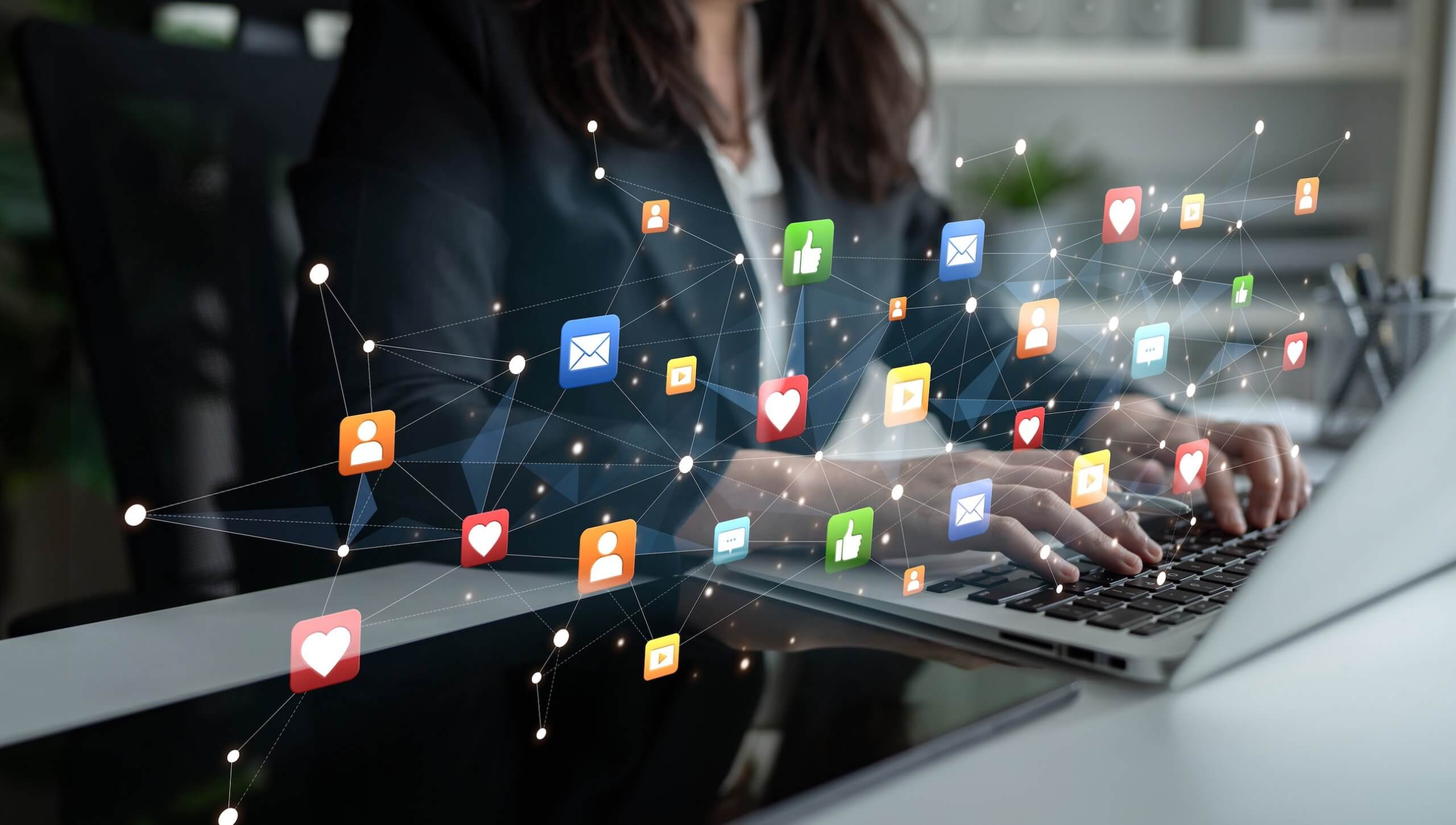 Social,Media,Interaction,Digital,Icons,Floating,Show,Concept,Of,Social