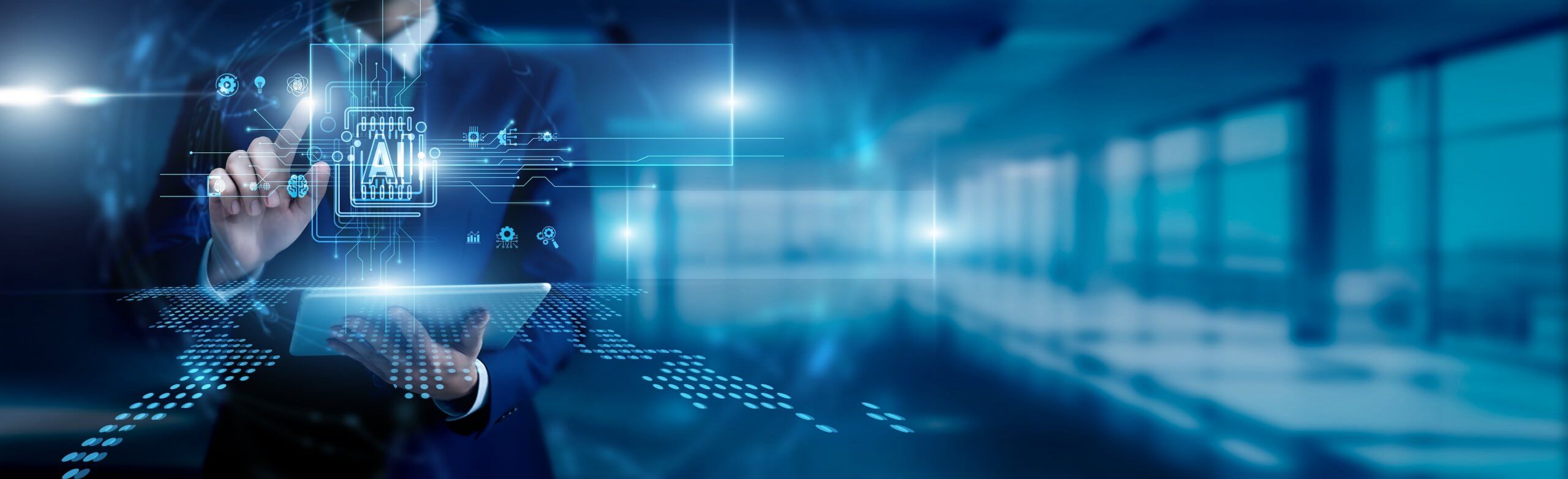 Artificial,Intelligence,Concept:,A,Scientist,Touches,A,Smart,Artificial,Intelligence